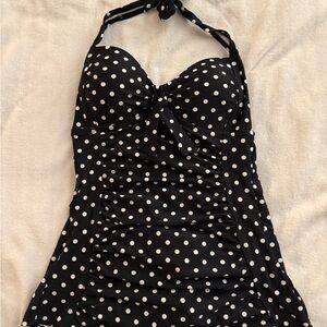 Merona Black One Piece with White Dots